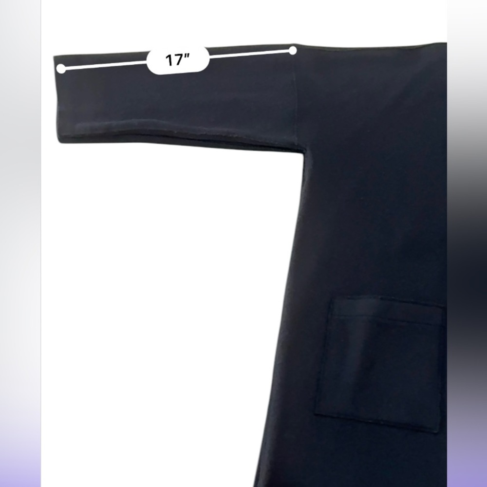 Eileen Fisher Black Wool Kimono Lightweight Coat with dropped shoulder in EUC - Picture 8 of 10